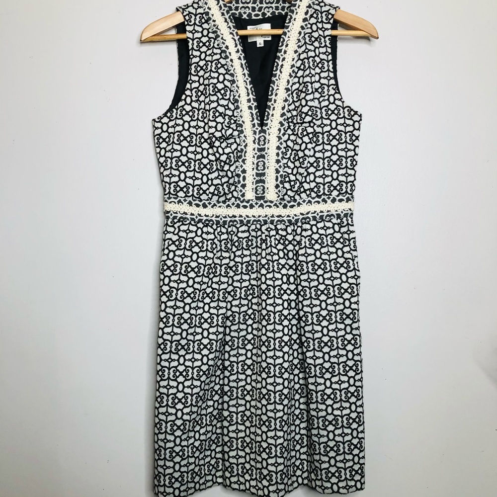 MILLY OF NEW YORK black and white casual dress
